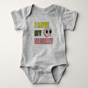 Body Para Bebé Amo a mi mamá Doodle 70s Lindo Amarillo Verde Rosa