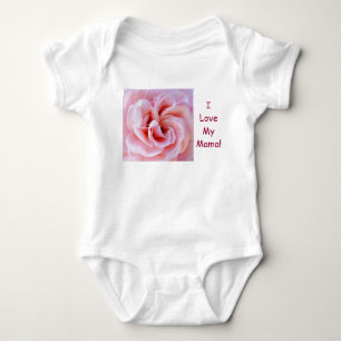 Body Para Bebé ¡Amo a mi mamá! Flor color de rosa rosada de las