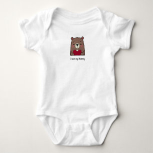 Body Para Bebé Amo a mi Mamá, Oso Pardo Personalizado