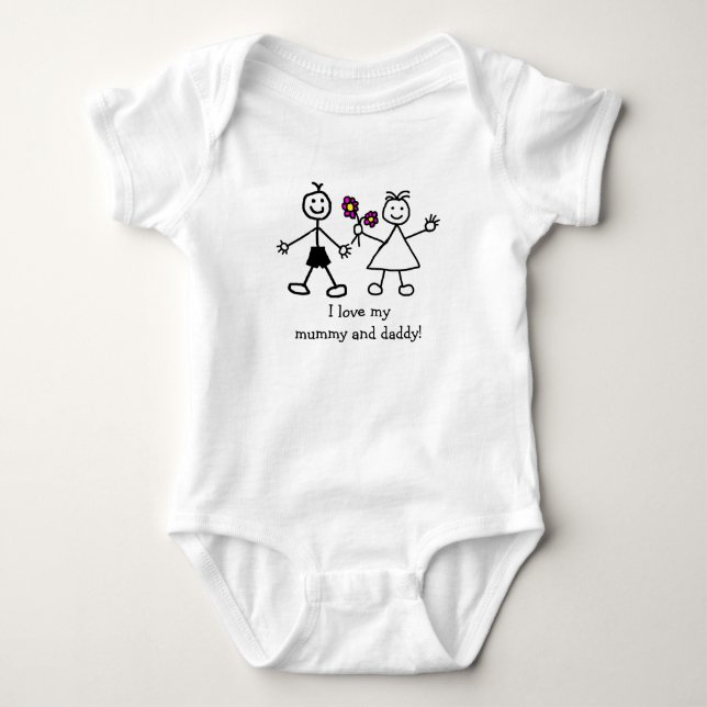 Body Para Bebé Amo a mi mamá y papá (Anverso)