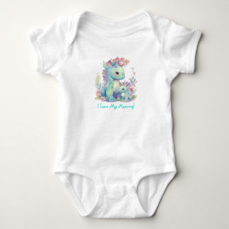 Body Para Bebé ¡Amo A Mi Mami! Dinosaurios con flores