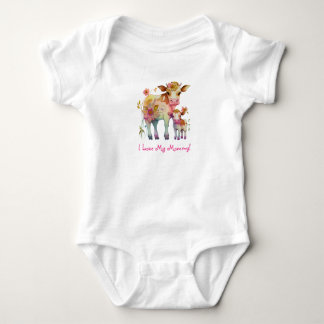 Body Para Bebé ¡Amo A Mi Mami! Vacas cubiertas de flores