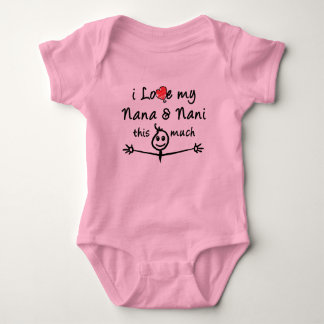 Body Para Bebé ¡Amo a mi Nana y Nani (abuela y abuelo)!