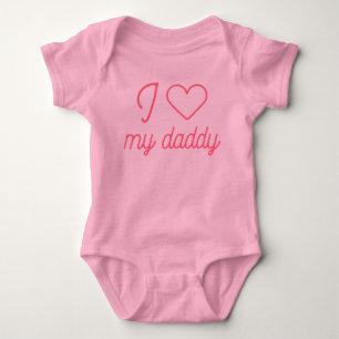 Body Para Bebé Amo a mi papá tipografía cursiva fina