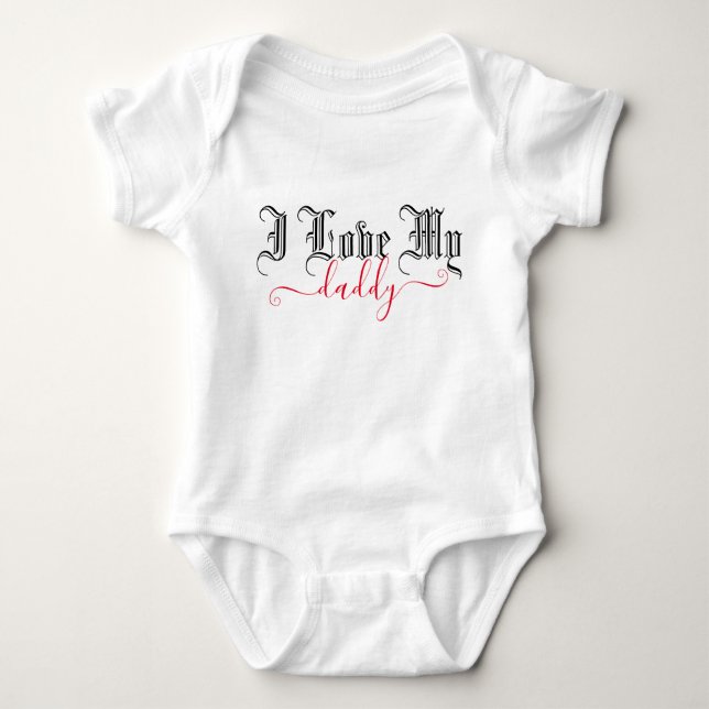 Body Para Bebé Amo A Mi Papi | Guión rojo Personalizable (Anverso)