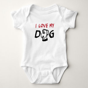 Body Para Bebé Amo a mi perro con ilustracion de perro