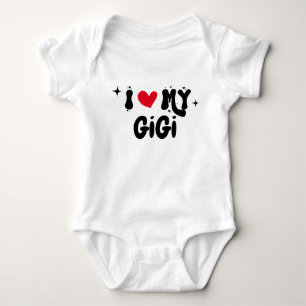Body Para Bebé Amo a mi Personalizable GiGi Retro Stars recién n