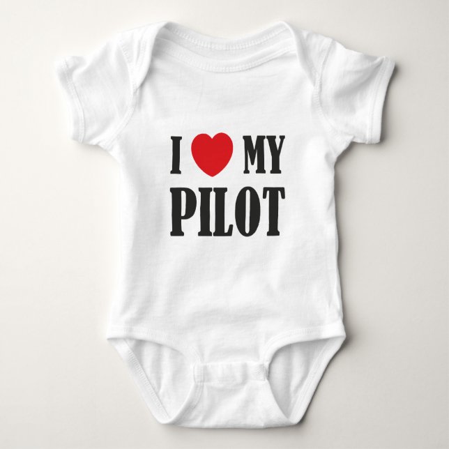 Body Para Bebé Amo a mi piloto (Anverso)