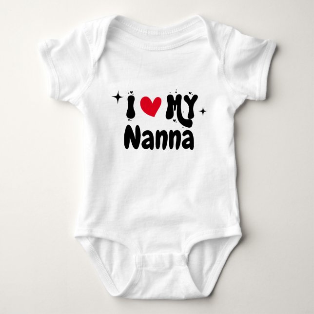 Body Para Bebé Amo a mi recién nacido Personalizable Nanna Retro  (Anverso)