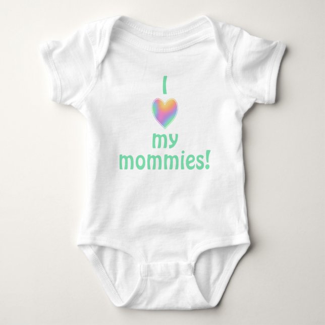 Body Para Bebé Amo a mis mamas Baby Bodysuit (Anverso)