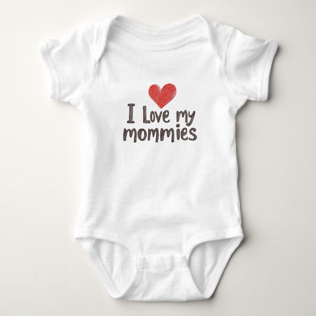 Body Para Bebé Amo a mis mamis (Anverso)