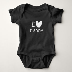 Body Para Bebé Amo a papá divertido bodysuit negro de bebé creepe