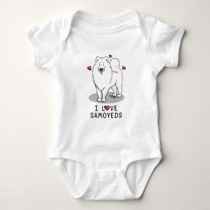Body Para Bebé Amo a Samoyeds - Perro lindo