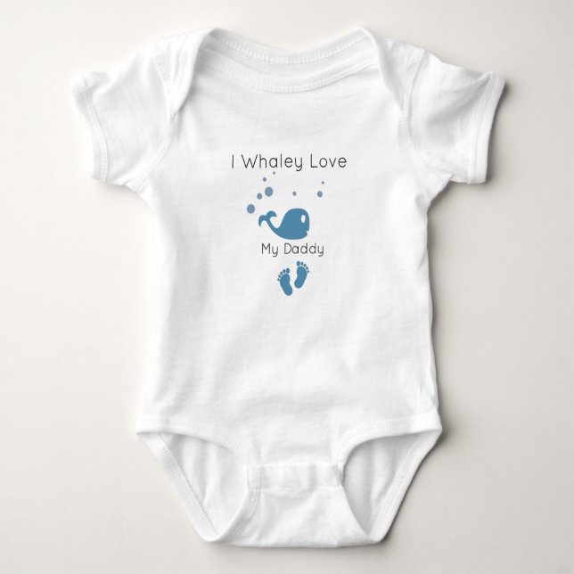 Body Para Bebé Amo a Whaley a mi papá, un bebé gracioso (Anverso)
