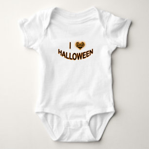 Body Para Bebé Amo al Naranja de Halloween (Batty Love Heart)