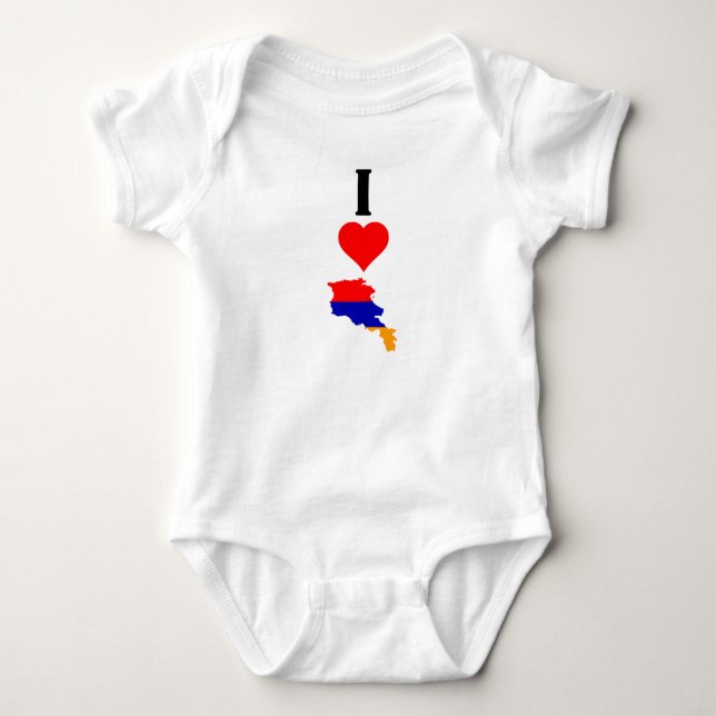 Body Para Bebé Amo Armenia Vertical Corazón país Armenia (Anverso)