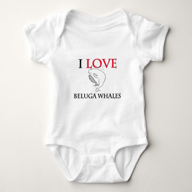 Body Para Bebé Amo ballenas de la beluga (Anverso)