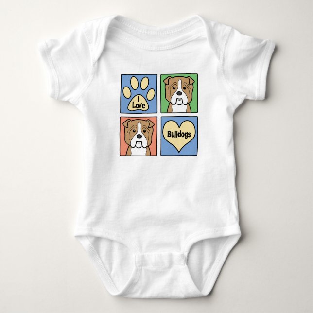 Body Para Bebé Amo bulldoges (Anverso)