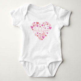 Body Para Bebé Amo corazones de Addison en rosa