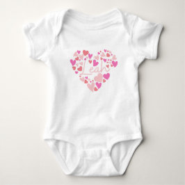 Body Para Bebé Amo corazones de Leah en rosa