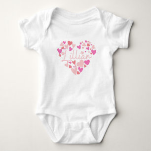 Body Para Bebé Amo corazones Lillian en rosa