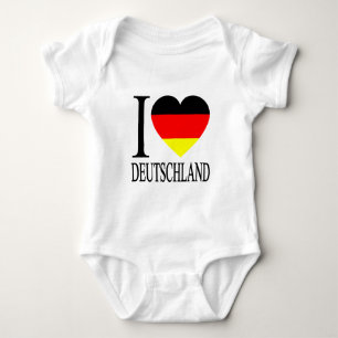 Body Para Bebé Amo el corazón alemán de la bandera de Deutschla