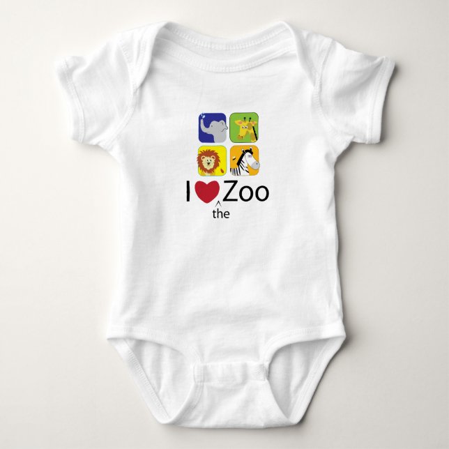 Body Para Bebé Amo El Zoológico (Anverso)