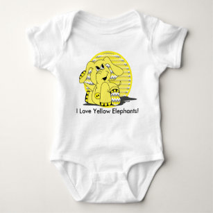 Body Para Bebé Amo elefantes amarillos