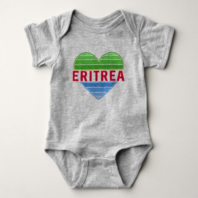 Body Para Bebé Amo Eritrea, corazón eritreo (Anverso)