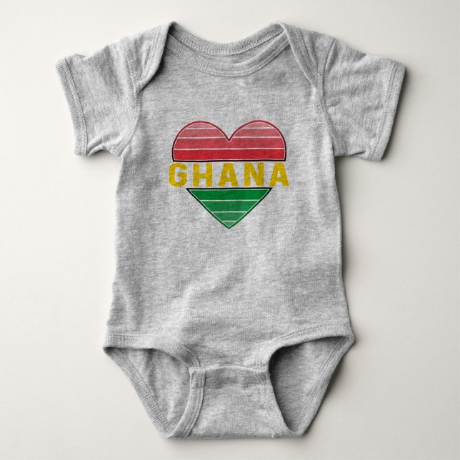 Body Para Bebé Amo Ghana, el corazón ghanés (Anverso)