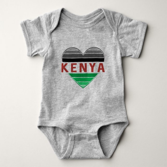 Body Para Bebé Amo Kenia, camiseta keniana del corazón (Anverso)