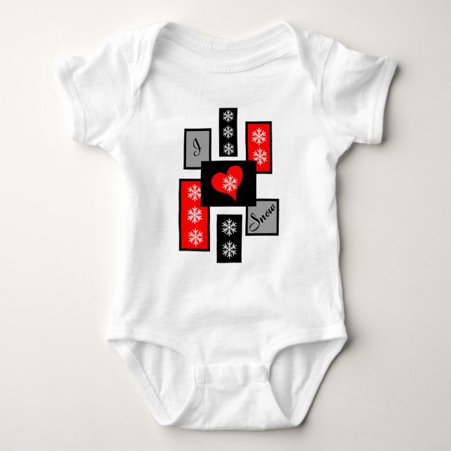 Body Para Bebé Amo La Nieve (Anverso)