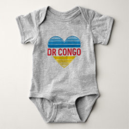Body Para Bebé Amo la RD Congo, el corazón Congo-Kinshasa