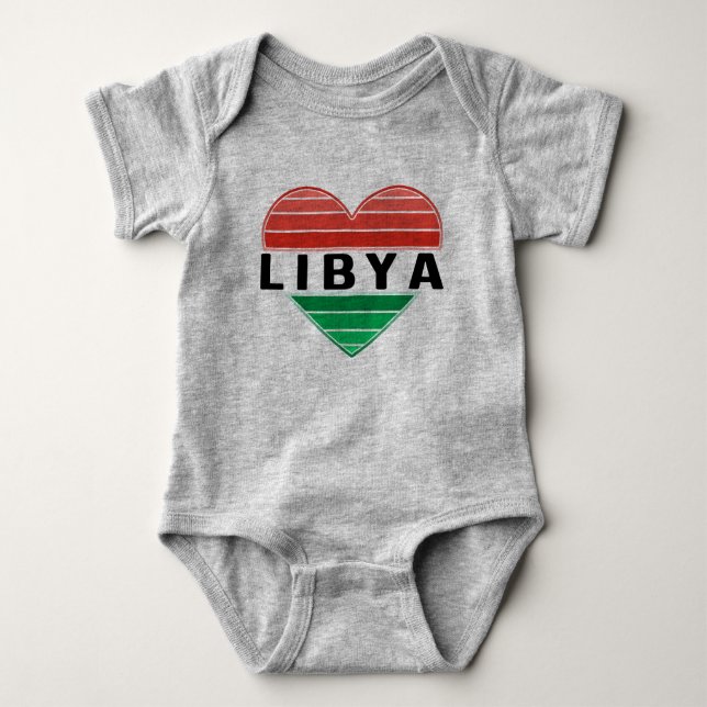 Body Para Bebé Amo Libia, el corazón de Libia (Anverso)