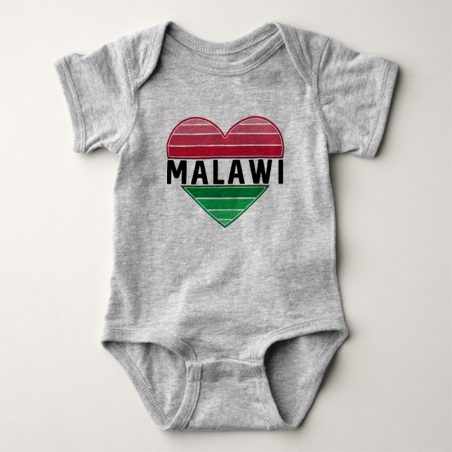 Body Para Bebé Amo Malawi, el corazón de Malawi (Anverso)