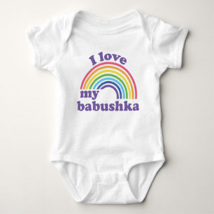 Body Para Bebé Amo mi Babushka - Arcoiris lindo