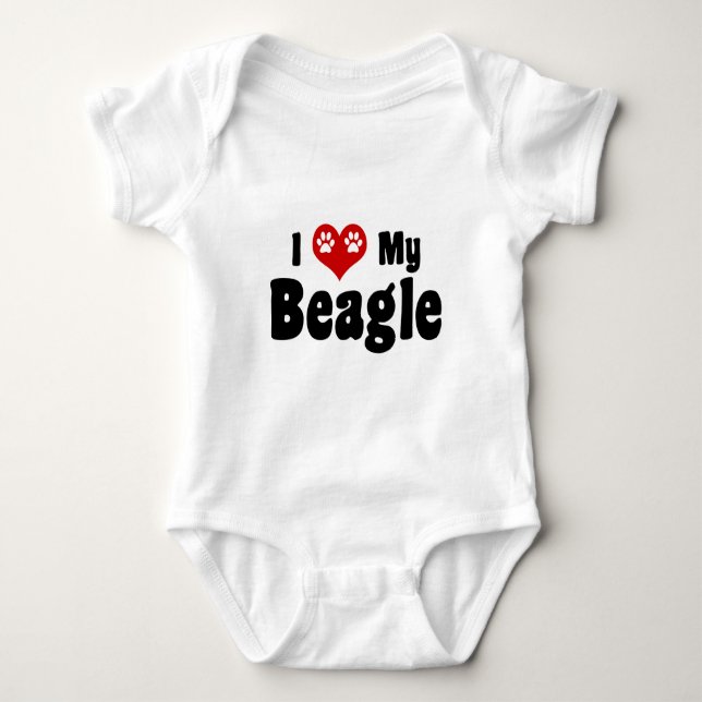 Body Para Bebé Amo Mi Beagle (Anverso)