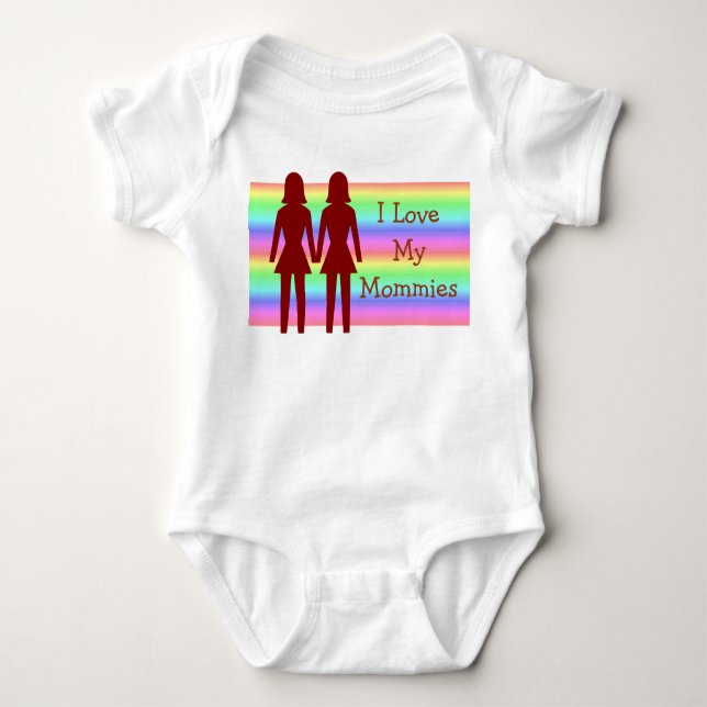 Body Para Bebé Amo mi camiseta del bebé de las mamás (Anverso)