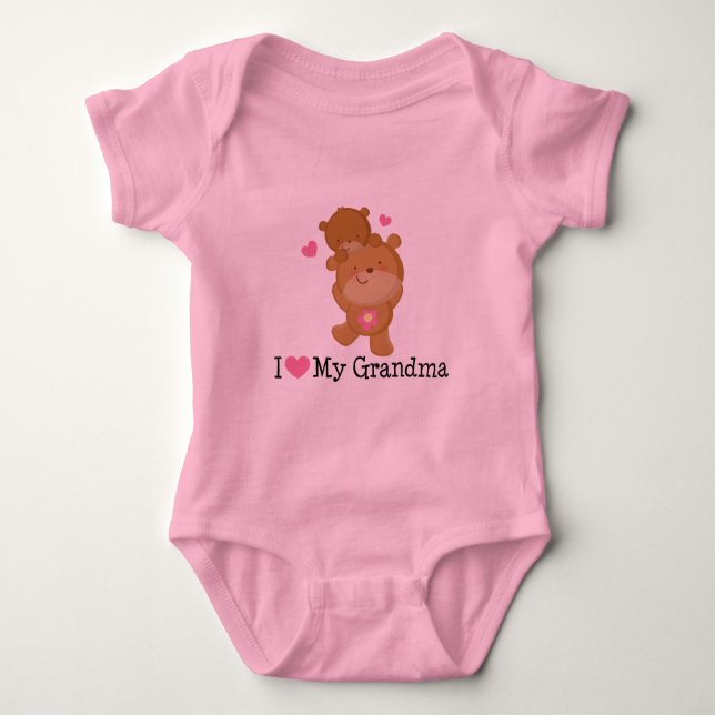 Body Para Bebé Amo mi camiseta del tutú de las niñas de la abuela (Anverso)