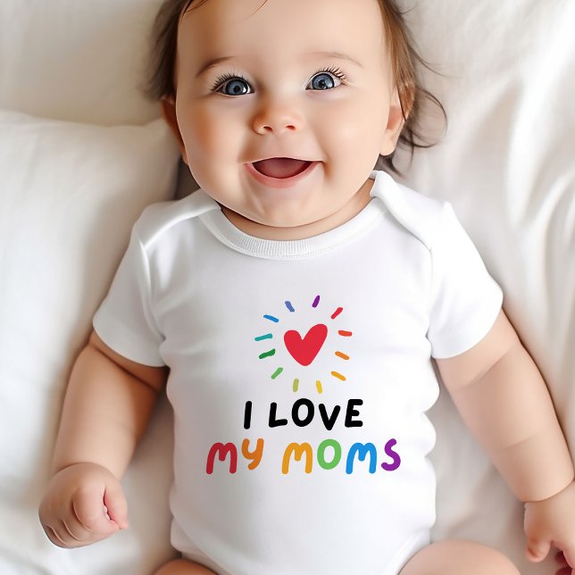 Body Para Bebé Amo mi Día del Orgullo de las Madres adorable (Celebrate Pride Day with our adorable baby bodysuit! I love my moms)