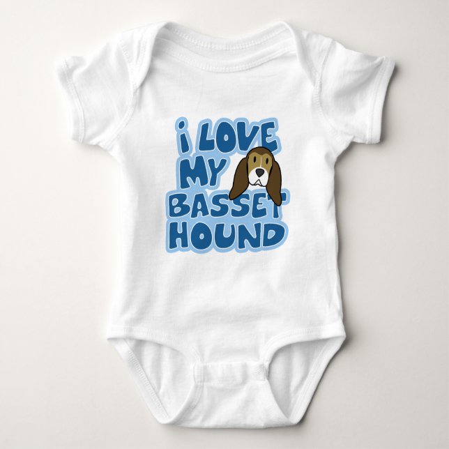 Body Para Bebé Amo mi enredadera del bebé de Basset Hound (Anverso)