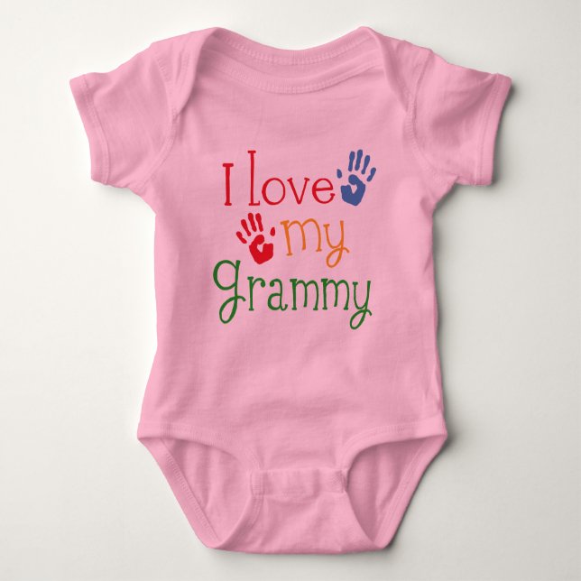 Body Para Bebé Amo mi Grammy Handprints (Anverso)