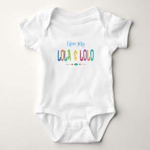 Body Para Bebé Amo mi Lola y fuentes multicoloras de Lolo