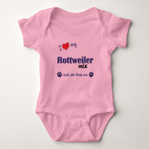Body Para Bebé Amo mi mezcla de Rottweiler (el perro femenino)