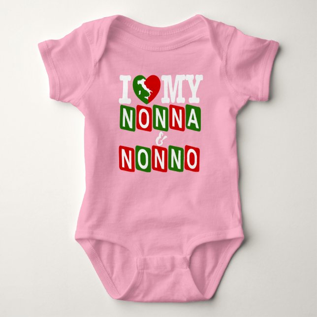 Body Para Bebé Amo mi Nonna & Nonno Baby T-Shirt (Anverso)