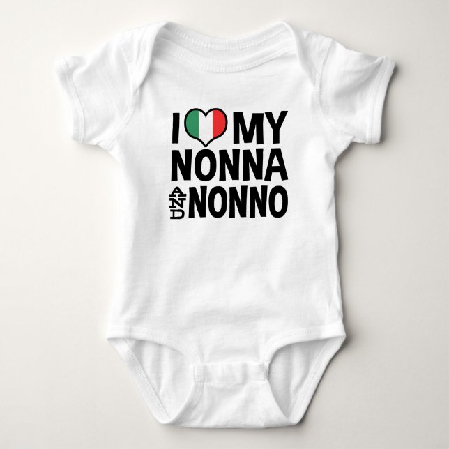 Body Para Bebé Amo mi Nonna y el Nonno (Anverso)