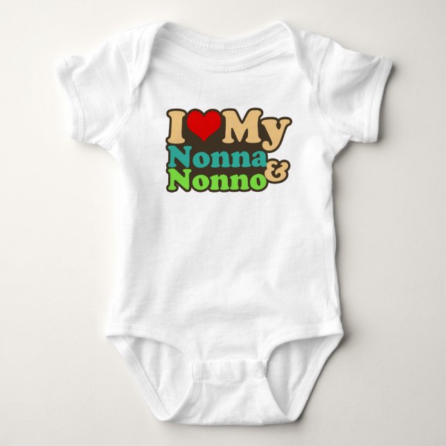 Body Para Bebé amo mi nonna y nonno (Anverso)