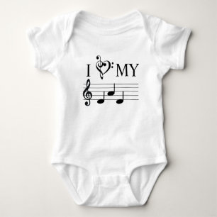 Body Para Bebé Amo Mi Papá Música Notas Hearble Treble Clef Funny