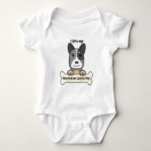 Body Para Bebé Amo mi perro australiano del ganado