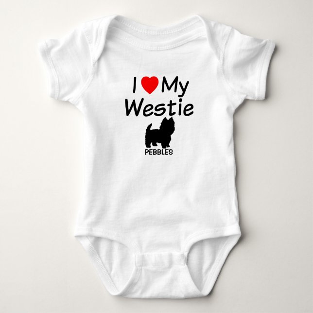 Body Para Bebé Amo Mi Perro Westie (Anverso)